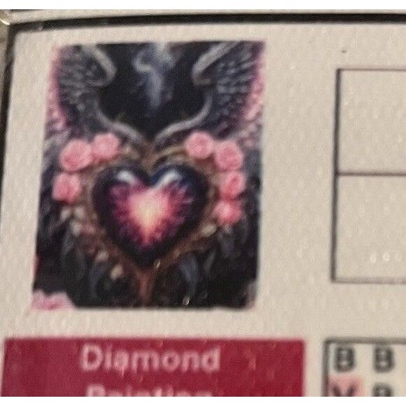 Lot of 2 Full Drill Trippy Diamond Painting Kits Heart Wings & Technicolor Rain - Picture 2 of 3
